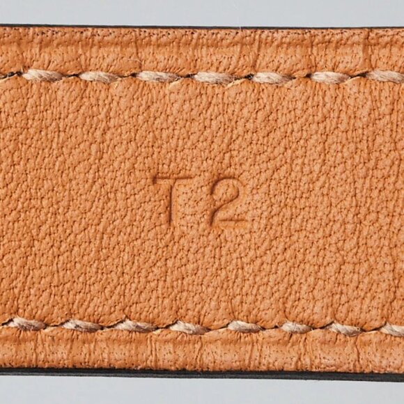 Hermes Black Box Leather Gold Plated Drag Double Tour Bracelet Size T2 - Picture 6 of 8